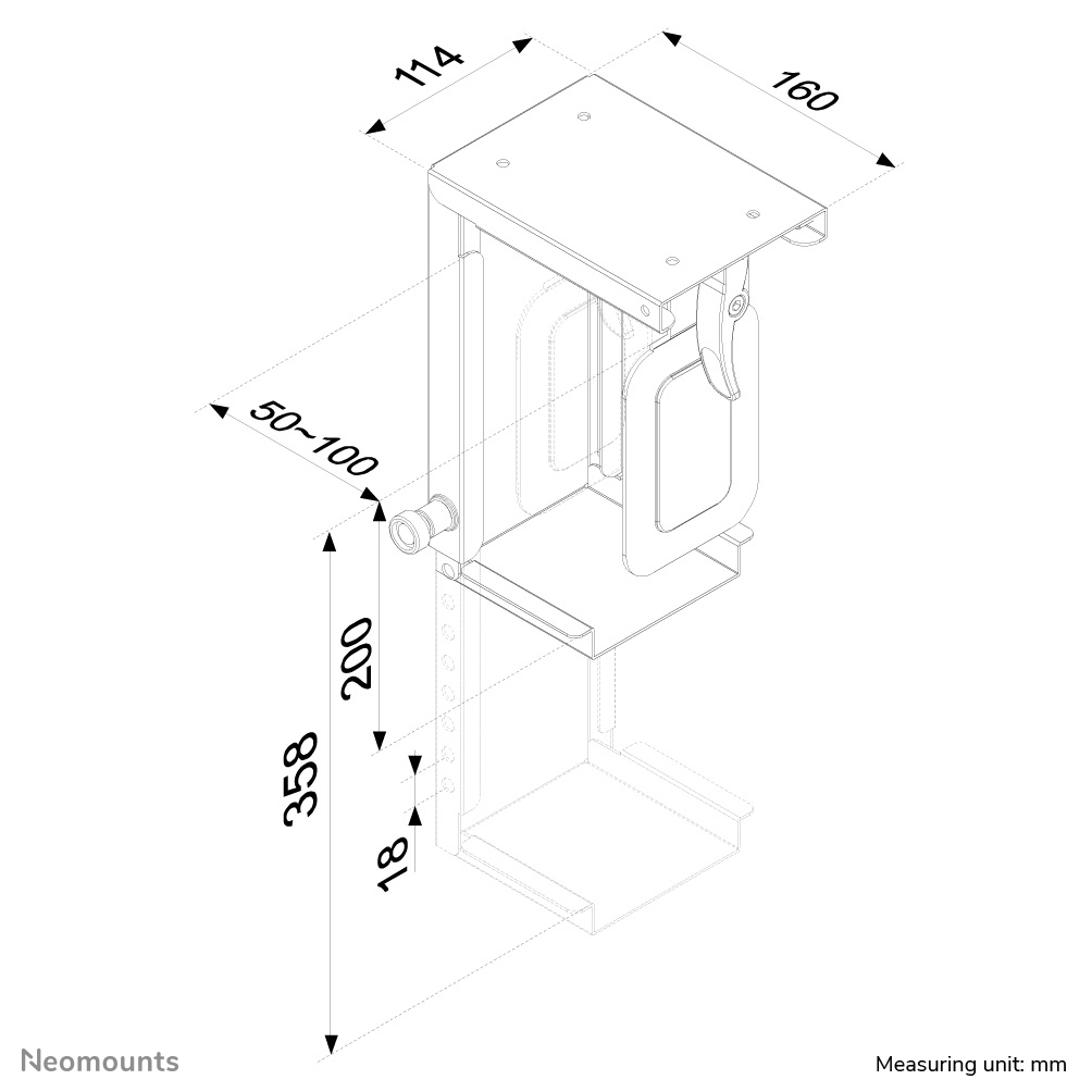 Neomounts CPU-D075BLACK Soporte para CPU - máx 10 kg - universal